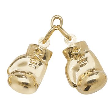 Boys 9ct Gold 20mm Plain Double Boxing Glove Pendant