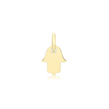 9ct Gold 7mm Plain Hamsa Hand Pendant