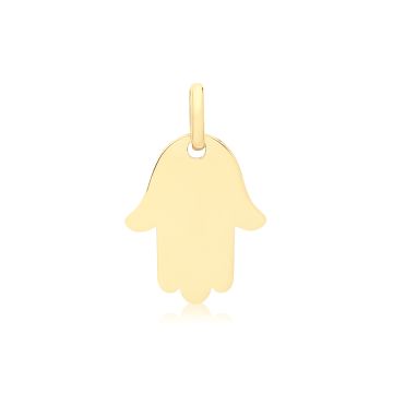 9ct Gold 13mm Plain Hamsa Hand Pendant