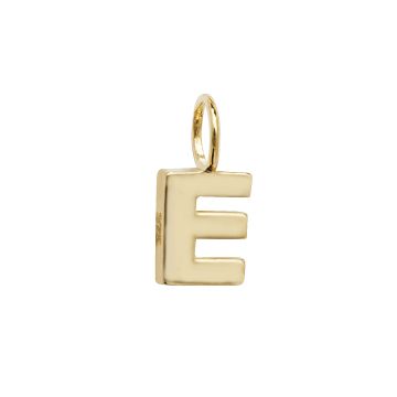 9ct Gold 6mm Plain Initial E Pendant