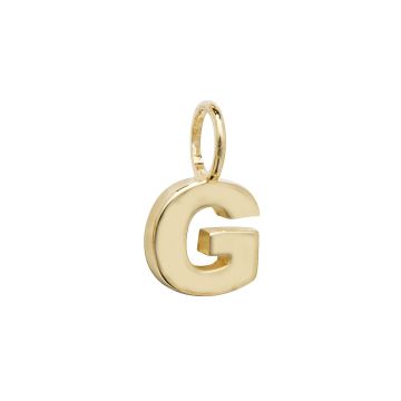 9ct Gold 6mm Plain Initial G Pendant