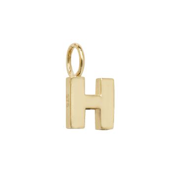 9ct Gold 6mm Plain Initial H Pendant