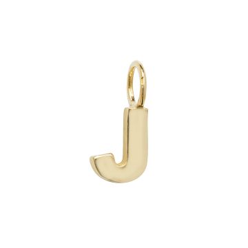 9ct Gold 6mm Plain Initial J Pendant