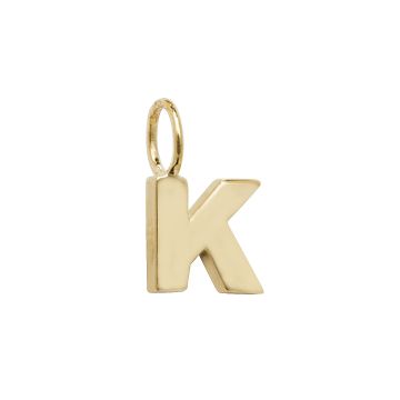 9ct Gold 6mm Plain Initial K Pendant