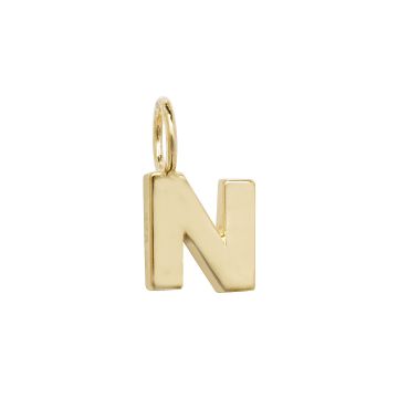 9ct Gold 6mm Plain Initial N Pendant