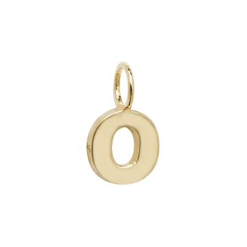 9ct Gold 6mm Plain Initial O Pendant