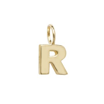 9ct Gold 6mm Plain Initial R Pendant