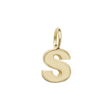 9ct Gold 6mm Plain Initial S Pendant