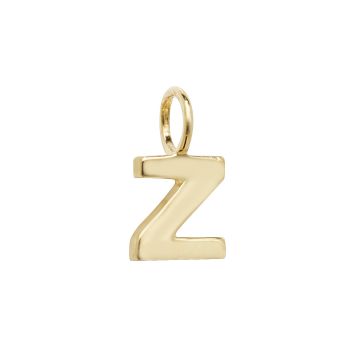 9ct Gold 6mm Plain Initial Z Pendant