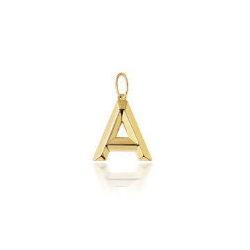 9ct Gold 14mm Plain Initial A Pendant