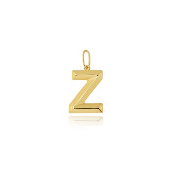 9ct Gold 14mm Plain Initial Z Pendant