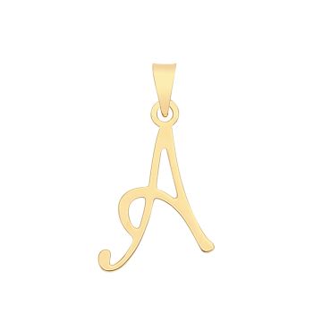 9ct Gold 19mm Plain Script Initial A Pendant
