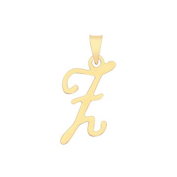 9ct Gold 19mm Plain Script Initial Z Pendant