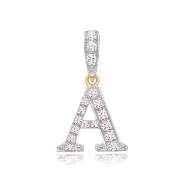 9ct Gold 18mm Cubic Zirconia Initial A Pendant