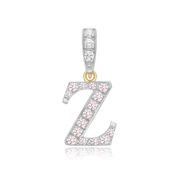 9ct Gold 18mm Cubic Zirconia Initial Z Pendant